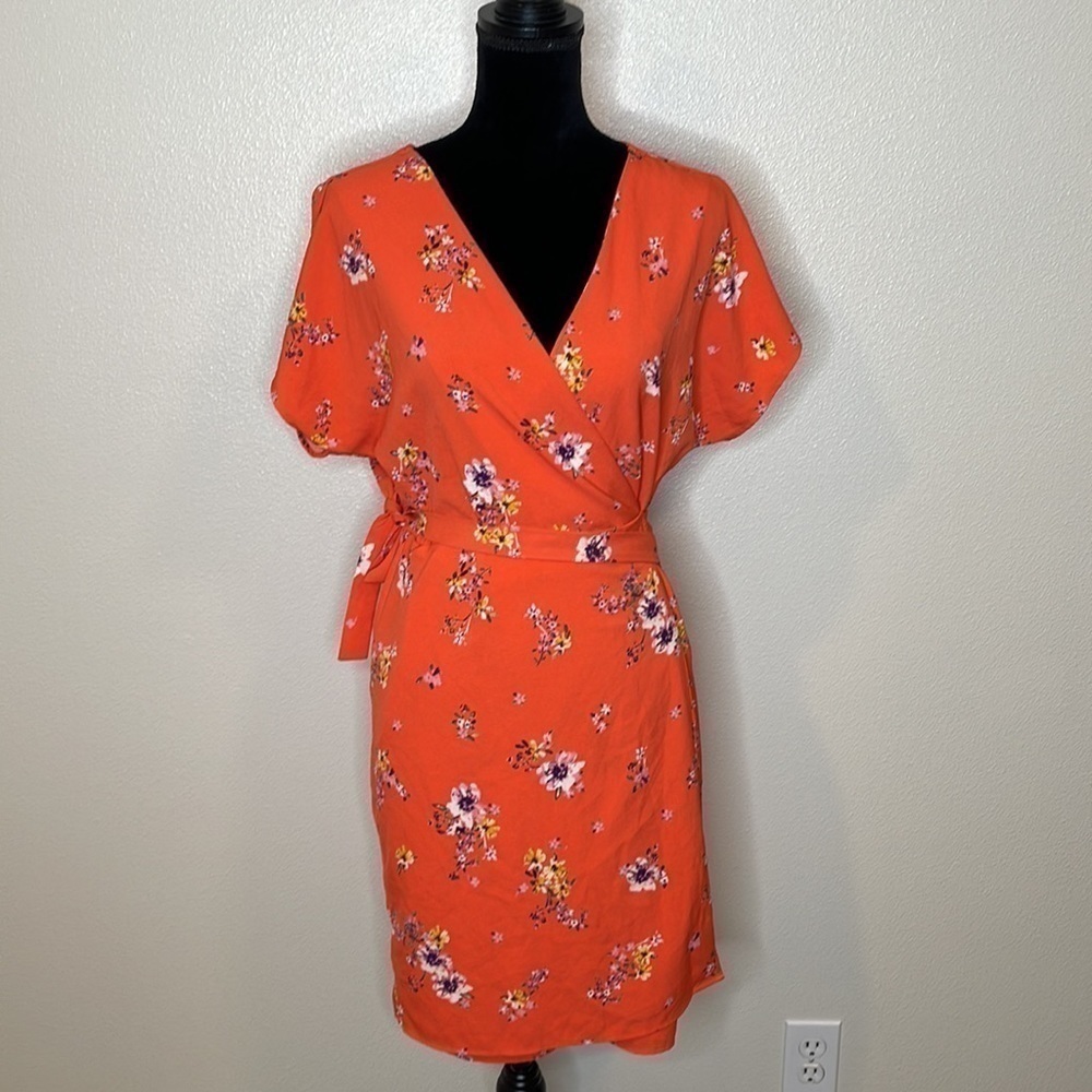 Studio B by Bobeau Floral Wrap Around Dress Medium